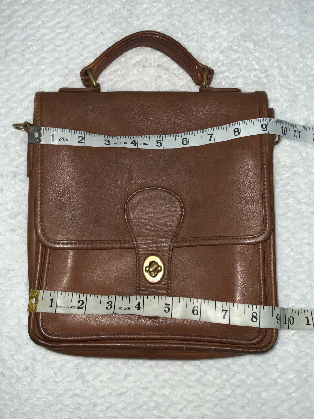 Coach Vintage Station Bag British Tan leather glove brass turnlock closure - Picture 8 of 12